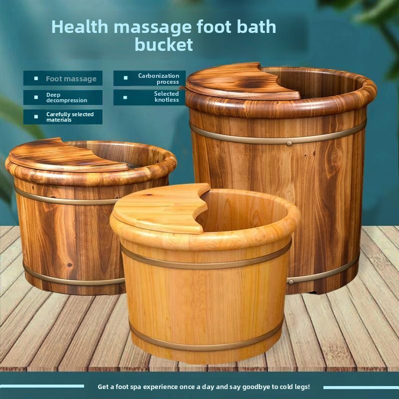 Foot Bath Massager - HYS cedar foot bucket foot massage
