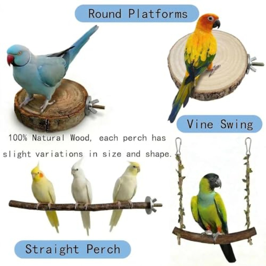 8PCS natural wood bird perches - đánh giá và giá Health & Wellness Farmacia Inc