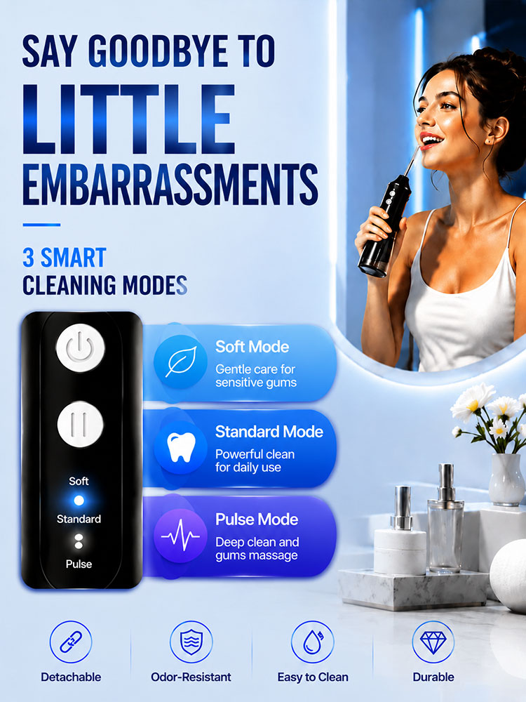 Portable Oral Irrigator with 3 - đánh giá và giá Oral Irrigator Flosser